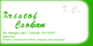 kristof csokan business card