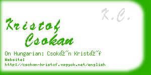 kristof csokan business card